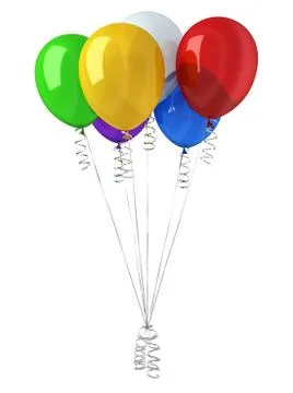 Group of party multicolor balloons. Stock Illustration