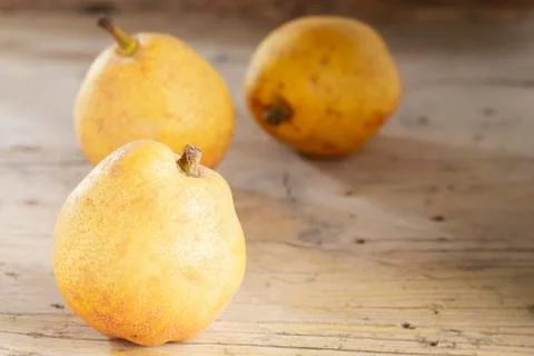 Group of pears on the table Stock Photos