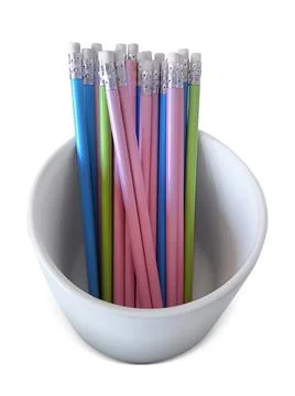 Group of pencil in on white background Foto stock