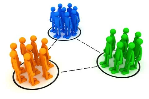 Group of people are in a circle Illustrazione stock