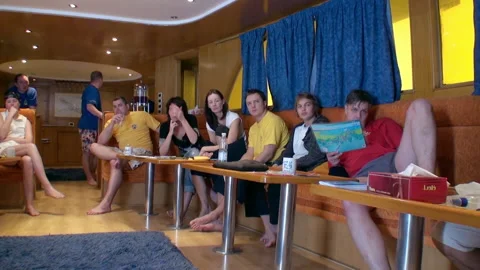 Group of people are learning to dive on yacht during dive safari. Stock Footage 233513707
