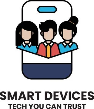 A group of people are shown on a cell phone 库存插图