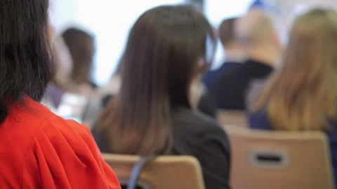 Group of people are sitting in a classroom Stock Footage 301941127