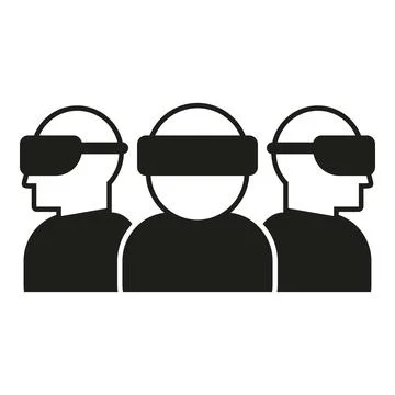Group people in augmented reality icon simple vector. Game control 스톡 일러스트