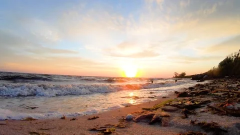 A group of people on a beach Stock Footage 156025445