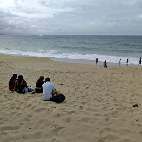 Group of people at the beach Stock Footage 236259957