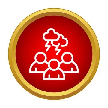 Group of people brainstorming with stormy clouds and lightning Stock Illustration