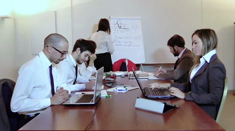 Group of people on business project presentation 動画素材 33360347