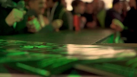 Group of People by a Cafè Counter Stock Footage 83101443
