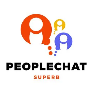 Group People Chat Icon Logo Design Template Stock Illustration