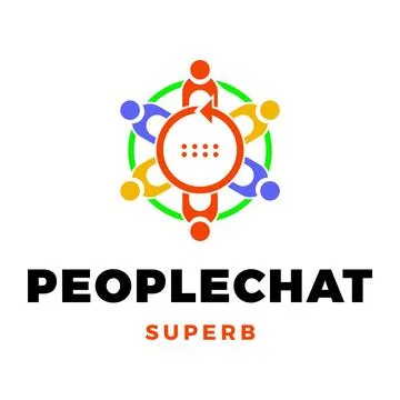 Group People Chat Icon Logo Design Template Stock Illustration