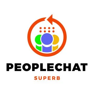 Group People Chat Icon Logo Design Template Stock Illustration