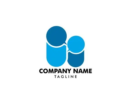 Group People Chat Logo Design Template Stock Illustration