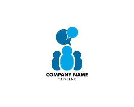 Group People Chat Logo Design Template Stock Illustration