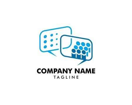 Group People Chat Logo Design Template Stock Illustration