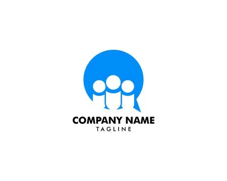 Group people chat logo design Stock Illustration