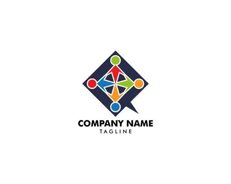 Group People Chat Logo Design Template Stock Illustration