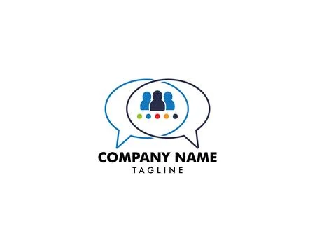 Group People Chat Logo Design Template Stock Illustration