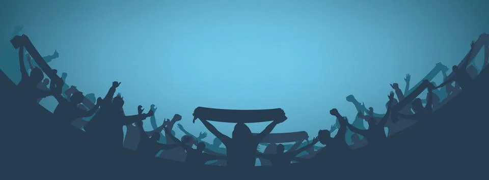 Group of people cheering Stock Illustration