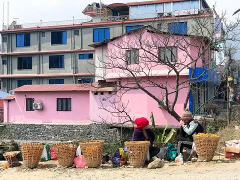 Group of people in the city Foto stock