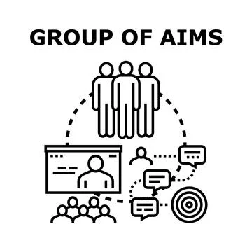 Group of people collaborating to achieve common business aims イラスト素材