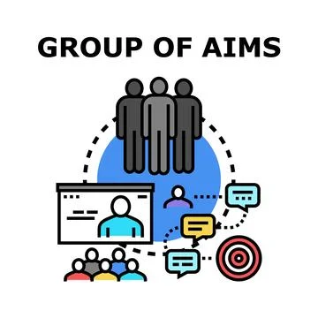 Group of people collaborating to achieve common business aims Stock Illustration