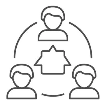 Group of people with common interests thin line icon, Black Friday concept Stock Illustration