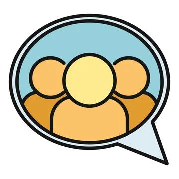 Group of people communicating in speech bubble Stock Illustration