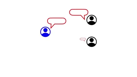 Group of people communicating via speech bubbles chat social network connec.. Stock Footage 345547869