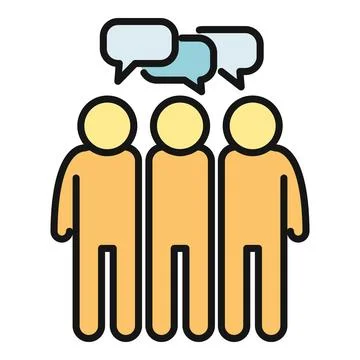 Group of people communicating with speech bubbles Stock Illustration