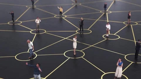 Group of people connected with lines using smartphones. 動画素材 290860076
