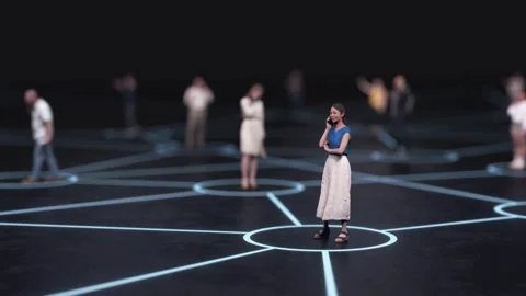 Group of people connected with lines using smartphones. 動画素材 290860077