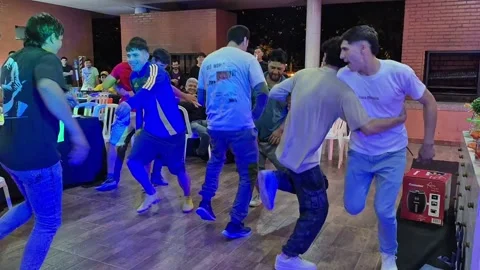 Group of People Dancing During Social Gathering in Villeta Paraguay Video stock 336515430