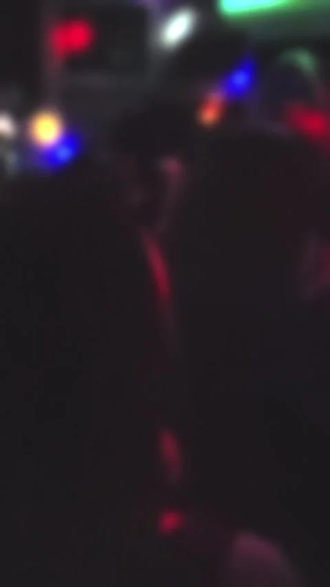 Group of people dancing inside at small nightclub Stock Footage 342170326