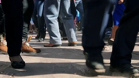 Group of people dancing in the public square of the town of Xilitla. Stock Footage 69772066