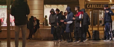 Group of people dancing on the street Stock Footage 151359175
