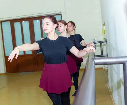 Group of people dancing in the studio Stock Photos