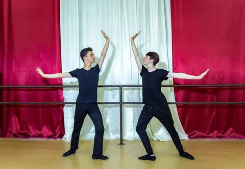 Group of people dancing in the studio Stock Photos