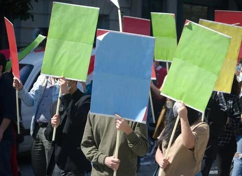 Group of people demonstrating Stock Photos