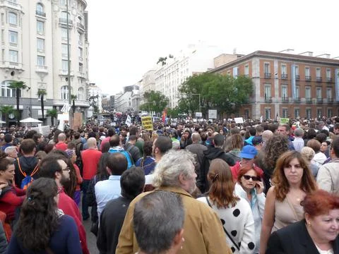 Group of people demonstrating. Rodea el Congreso Stock Photos