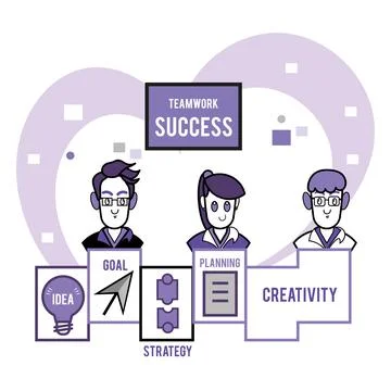 Group of people with different professions working together Teamwork Vector Stock Illustration