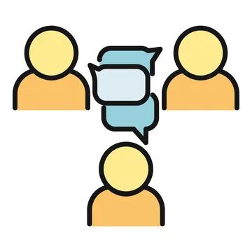 Group of people discussing with speech bubbles 스톡 일러스트