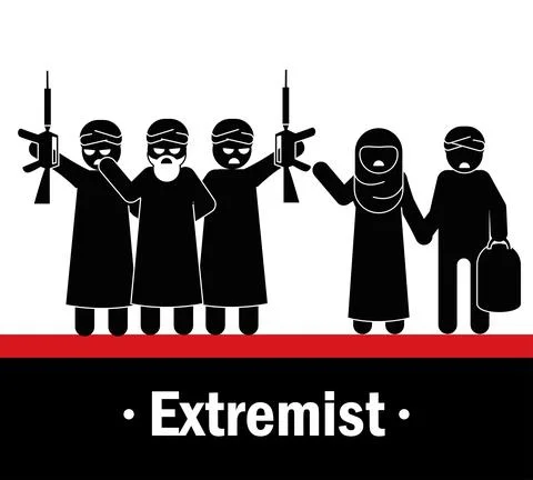 Group people extremist Illustrazione stock