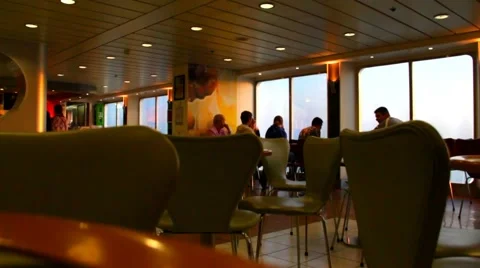 Group of People on the Ferry From Dover to le Havre Stock Footage 42933122