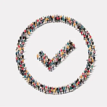 Group  people form  checkmark Stock Illustration