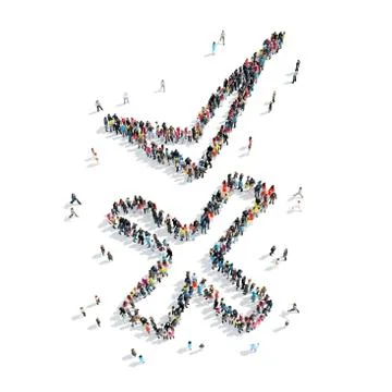 Group people  form  chek mark Stock Illustration
