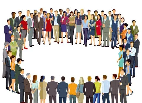 Group of people form a circle Stock Illustration