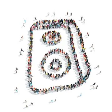 Group  people  form  column Stock Illustration