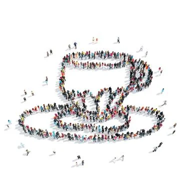 Group  people  form  cup of coffee Stock Illustration