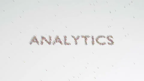 Group Of People Forming ANALYTICS Word Animation on a White Background. Stock Footage 236837194